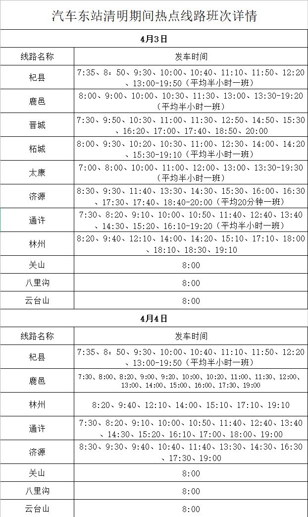 清明节出行 郑州各汽车站假期班次安排早知道